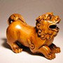 Wooden Netsuke Fu Dog