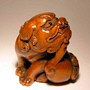 Wooden Netsuke Fu Dog