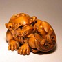 Wooden Netsuke Fu Dog