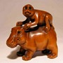 Hippo & Rhino Wooden Netsuke