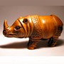 Hippo & Rhino Wooden Netsuke