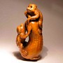 Wooden Netsuke--Kappa