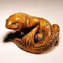 Wooden Netsuke--Lizard