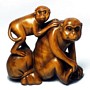 Wooden Netsuke--Monkey