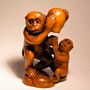 Wooden Netsuke--Monkey