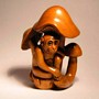 Wooden Netsuke--Monkey