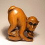 Wooden Netsuke--Monkey