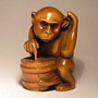 Wooden Netsuke--Monkey