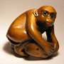 Wooden Netsuke--Monkey