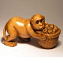 Wooden Netsuke--Monkey