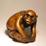 Wooden Netsuke--Monkey