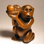 Wooden Netsuke--Monkey