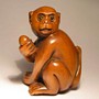 Wooden Netsuke--Monkey