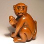 Wooden Netsuke--Monkey