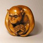 Wooden Netsuke--Monkey