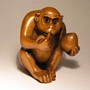 Wooden Netsuke--Monkey