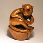 Wooden Netsuke--Monkey