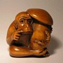 Wooden Netsuke--Monkey