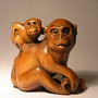 Wooden Netsuke--Monkey