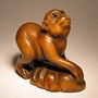 Wooden Netsuke--Monkey