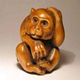 Wooden Netsuke--Monkey