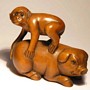 Wooden Netsuke--Monkey