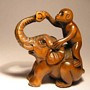 Wooden Netsuke--Monkey