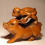 Wooden Netsuke--Monkey