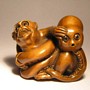 Wooden Netsuke--Monkey