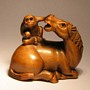 Wooden Netsuke--Monkey