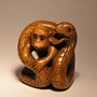 Wooden Netsuke--Monkey