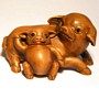 Wooden Netsuke--Pig & Boar