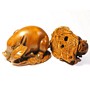 Wooden Netsuke--Pig & Boar