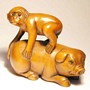 Wooden Netsuke--Pig & Boar