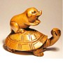 Wooden Netsuke--Pig & Boar