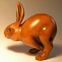 Rabbit Wooden Netsuke