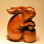 Rabbit Wooden Netsuke