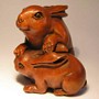 Rabbit Wooden Netsuke