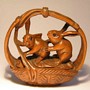 Rabbit Wooden Netsuke