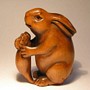 Rabbit Wooden Netsuke