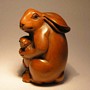 Rabbit Wooden Netsuke