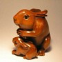 Rabbit Wooden Netsuke