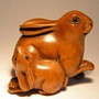 Rabbit Wooden Netsuke