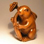 Rabbit Wooden Netsuke