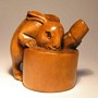 Rabbit Wooden Netsuke