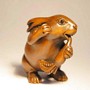 Rabbit Wooden Netsuke