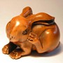 Rabbit Wooden Netsuke