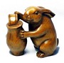 Rabbit Wooden Netsuke