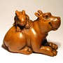 Rabbit Wooden Netsuke