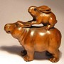 Rabbit Wooden Netsuke